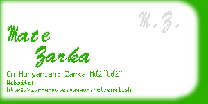 mate zarka business card